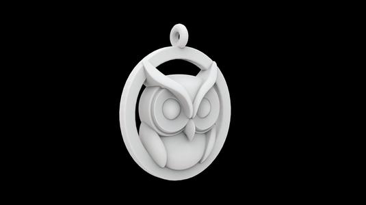 Owl Pendant 3D Print Model
