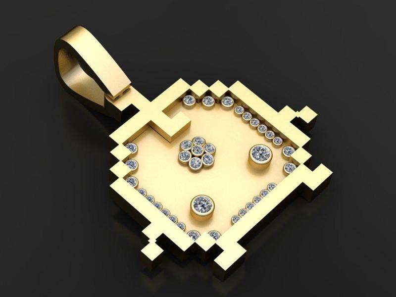 Buy Space Invader Pendant 3d printable model