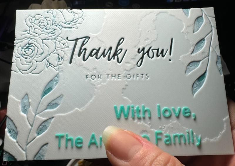 Hueforge Thank you card (Semi-customizable)