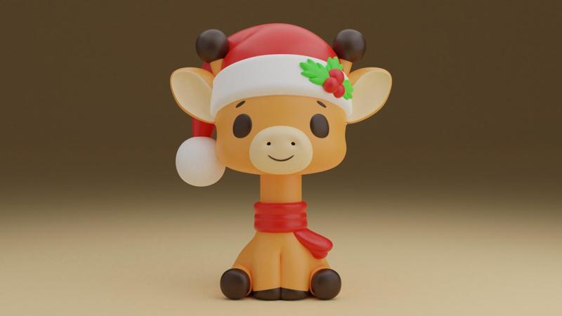 Christmas giraffe figure