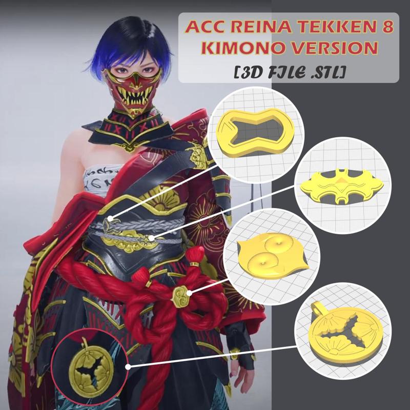 Reina Tekken 8 Kimono Version Clothing Accessories [3D File .STL]