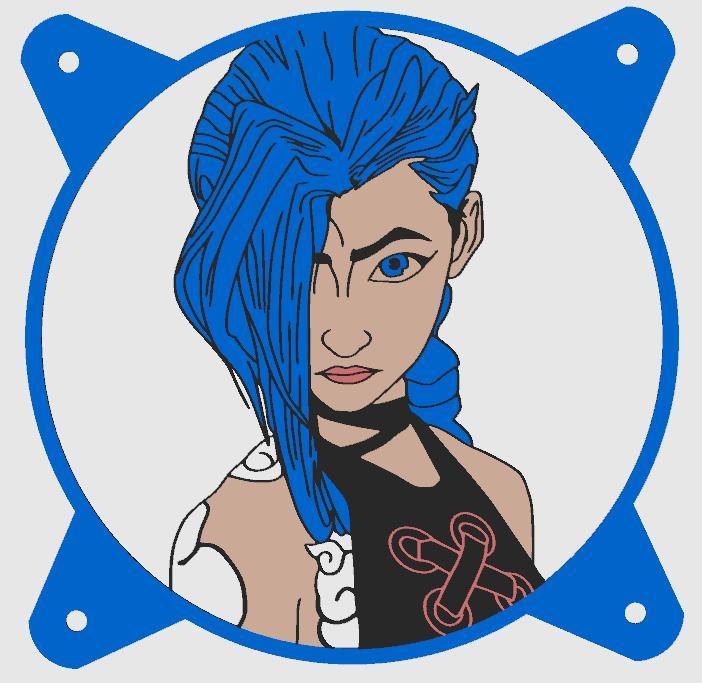 FAN COVER 120mm jinx league of legends arcane Multicolor 4 Collors