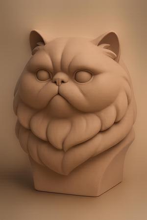 Persian Cat Bust STL – Cute Chubby Face 3D Print Model
