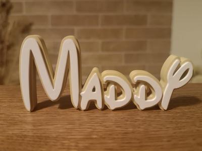 Disney Name Sign Maddy Kid Room Wall Decor Tag 