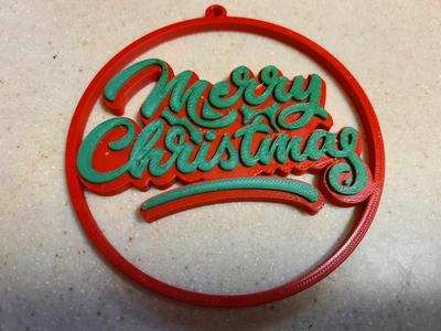 Merry christmas 4 Inch tree ornament/gift tag