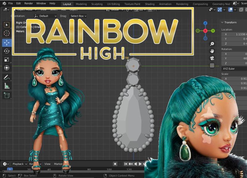 Rainbow High Jewel Richie Earrings