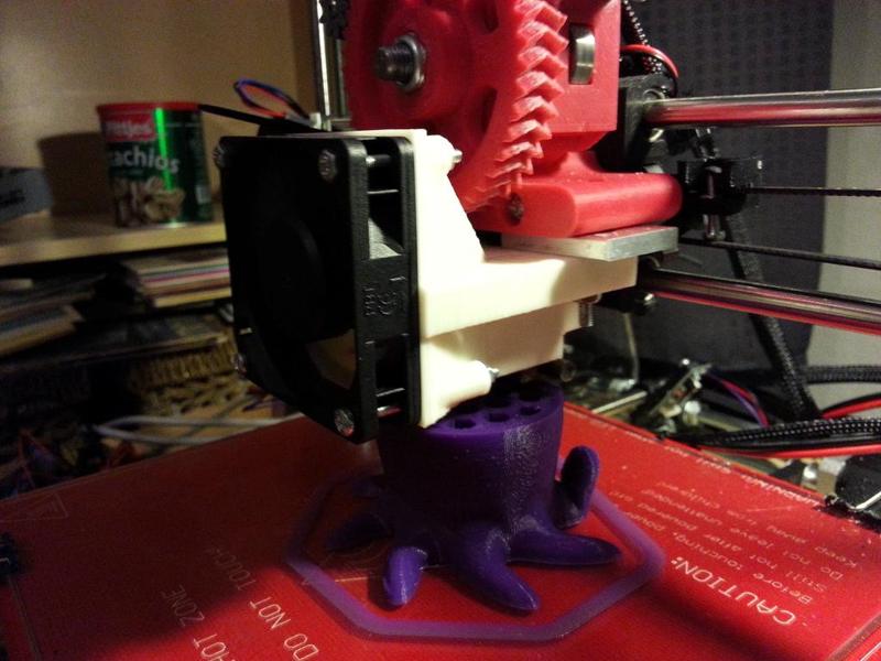 3DCR Style Prusa i3 J-Head / Wades Extruder 60mm Fan Mount