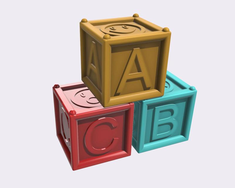 Children Playing Blocks ABC