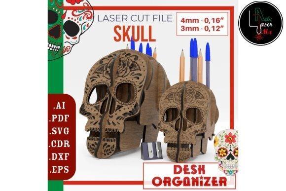 Skull organizer for pencils