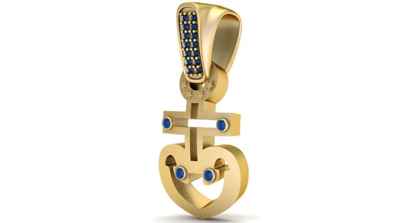 HEART FACES PENDANT  3d printable model