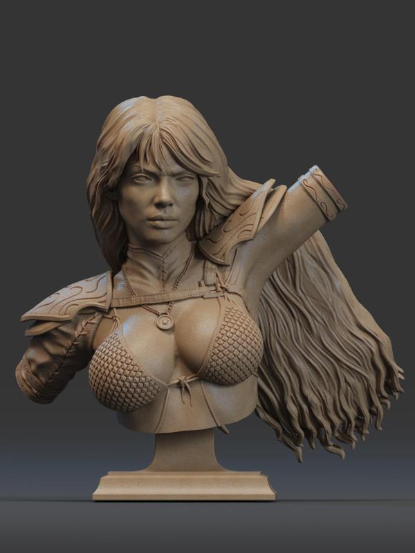 Red Sonja Bust 3D Print
