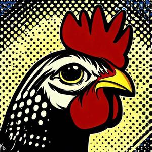 AI Chicken in the style of roy lichtenstein using HueForge