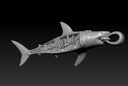 ROBOT FISH GOLD PENDANT   3d printable model