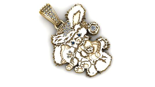 CUTE CAT PENDANT 3D PRINTABLE MODLE