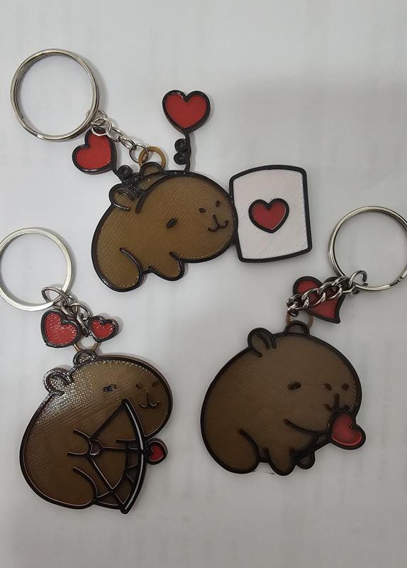 Capybara keychain pack (x3)