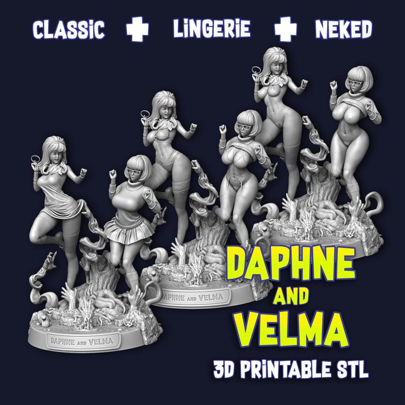 Classic + Lingerie + NSFW version Daphne and Velma - 3D Printable STL