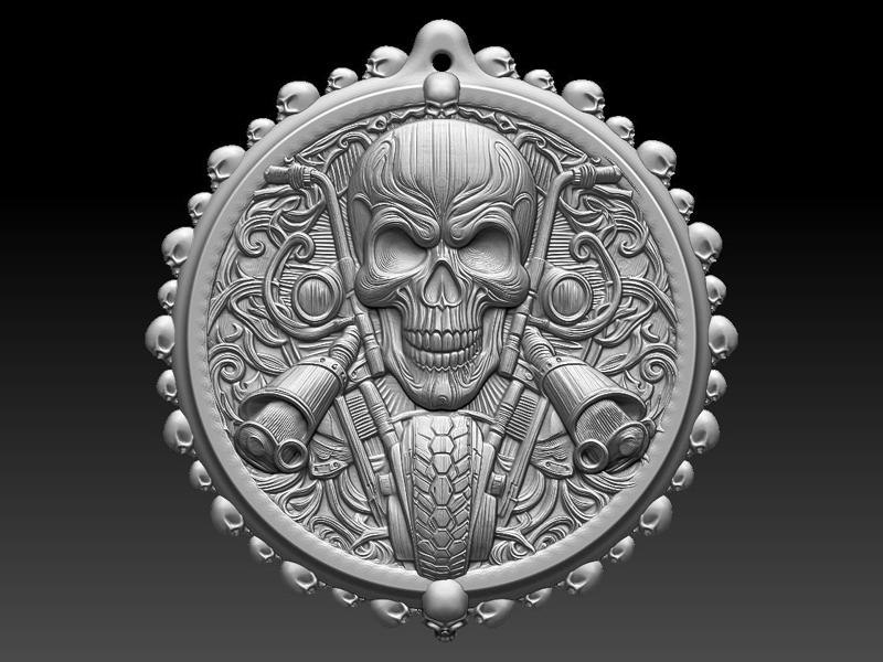 HM Skull Biker Keychain 015