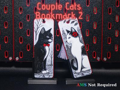 Romantic Cat Couple Bookmarks - 2