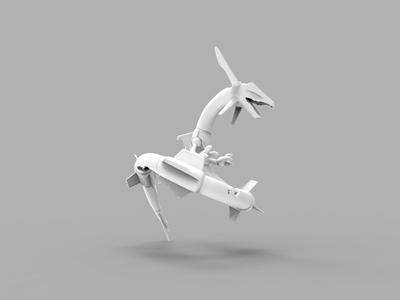 RAYQUAZA DANIEL ARSHAM STYLE SCULPTURE - WITH CRYSTALS AND MINERALS