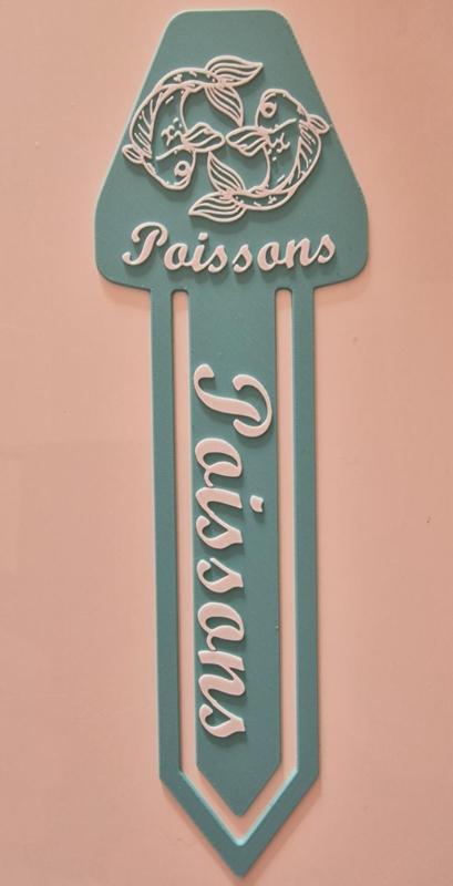 marque page zodiaque poissons