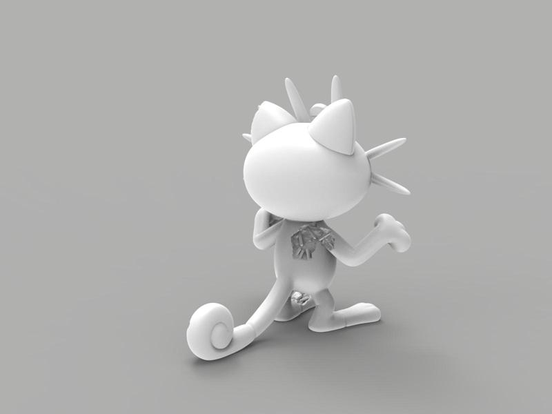 MEOWTH DANIEL ARSHAM STYLE SCULPTURE - WITH CRYSTALS AND MINERALS