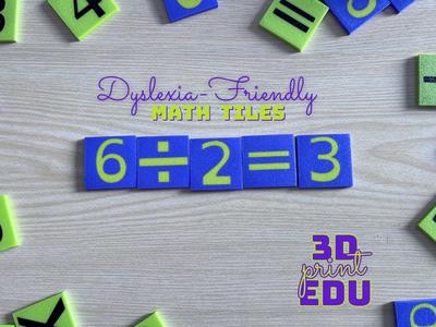 Dyslexia-Friendly Math Tiles - Quick Print