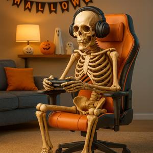 Skeleton Gamer Figurine – 3D Printable Model for Gaming Decor, Halloween Props & Desk Accessories