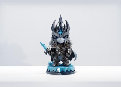 ❄️👑 Chibi Lich King Arthas | Frozen Throne 3D Print Figure