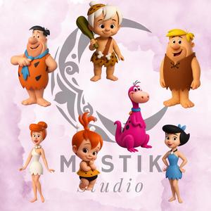 The Flintstones Pack – 7 Cartoon 3D Figures | Pack Los Picapiedra