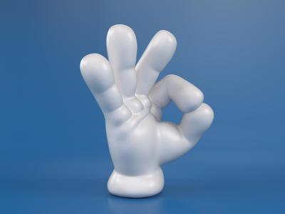 Cartoon hand 5 fingers - OK