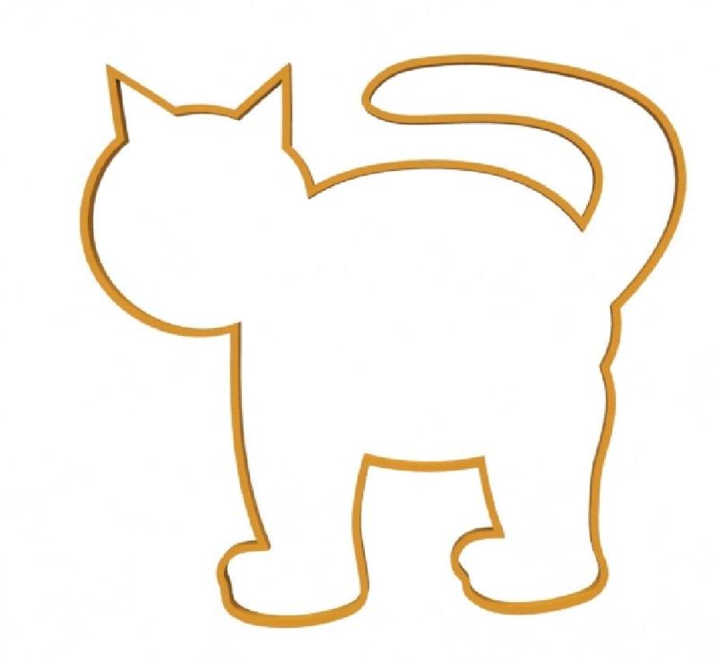 Simple cat shaped cookie cutter