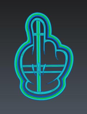 2 Piece Cartoon Middle Finger Cookie Cutter
