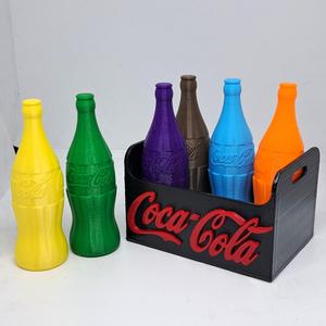 Customizable 3D Model of Coca-Cola Crate for 6 Bottles – Highlighted Signage