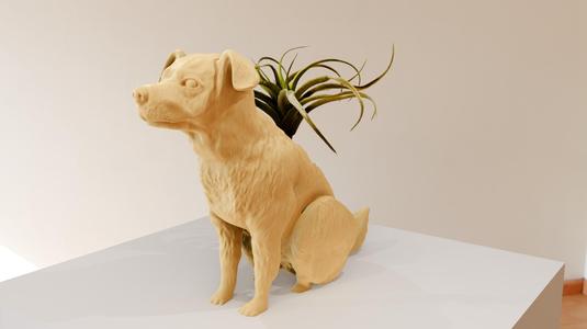 jack russel terrier sitting planter pot flower vase stl