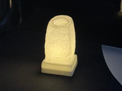 Obelisk Statue Rock illuminated
