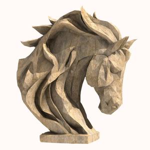 Horse Head Statue Low Poly