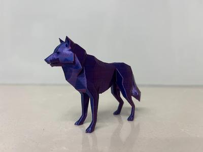 Low poly wolf easy print