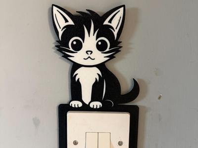 Cat UK Light Switch Art