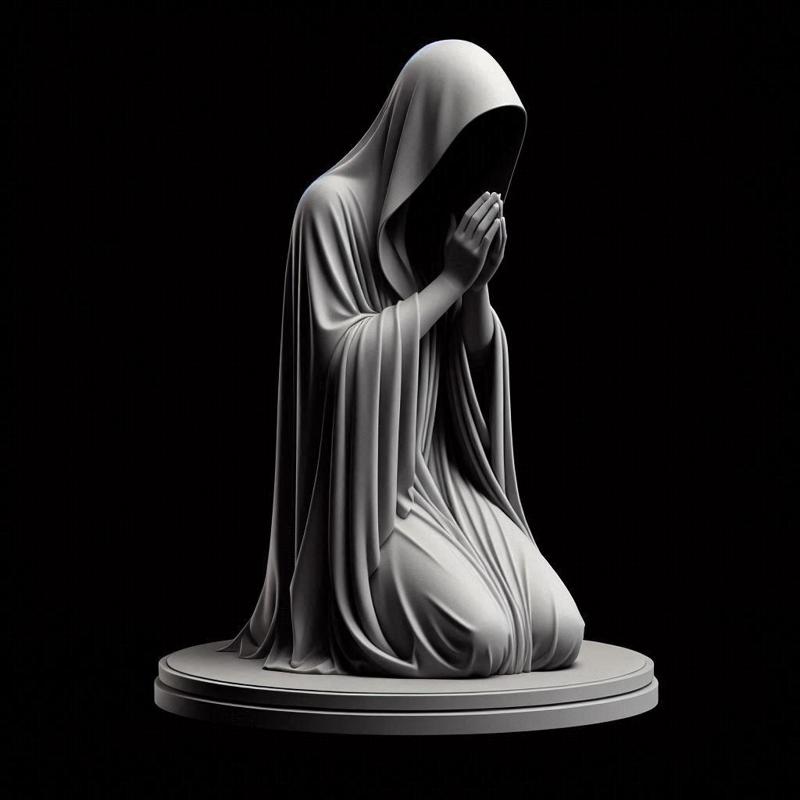 Headless Cloaked Figure – Silent Prayer