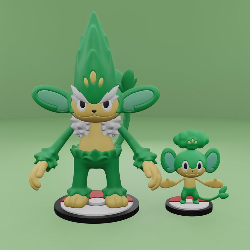 Pokemon No. 511, 512 Pansage, Simisage