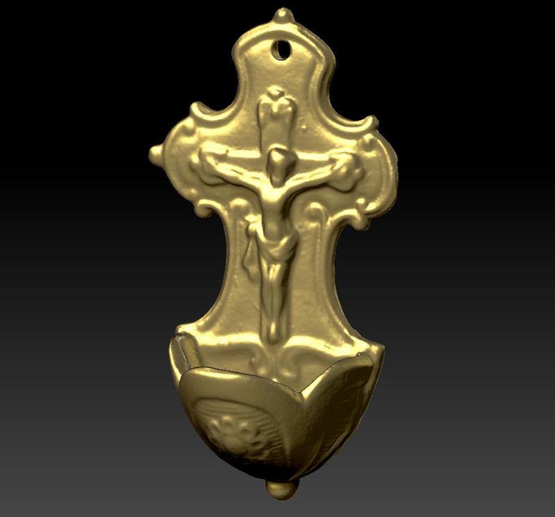 Holy Water Fountain with Crucified Jesus