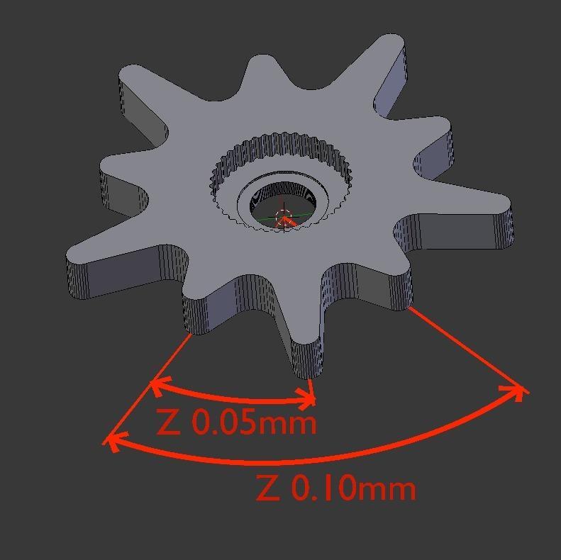 0.05mm Increment Grip for M3x0.5pitch 42ridge Knurled Thumbscrew