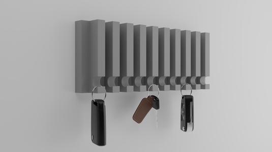 Key Holder Wall Mounted Minimalist Organizer 3D Printable