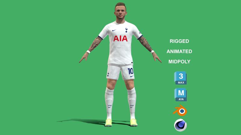 3D Rigged James Maddison Tottenham Hotspur 2024