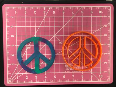 Peace Sign Fondant Cookie Cutter Set Multiple Sizes