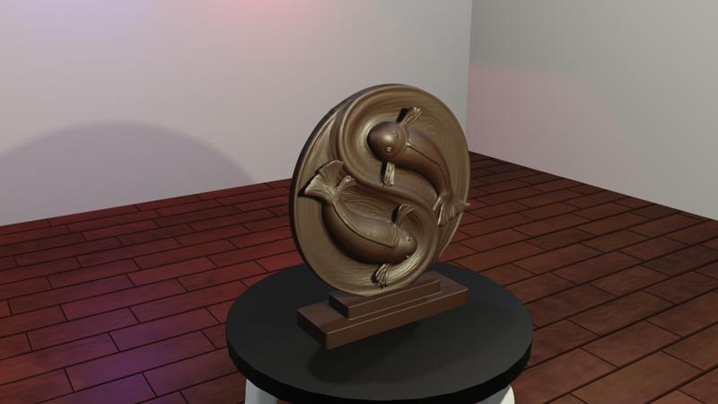 Yin-Yang Fish Emblem Decor