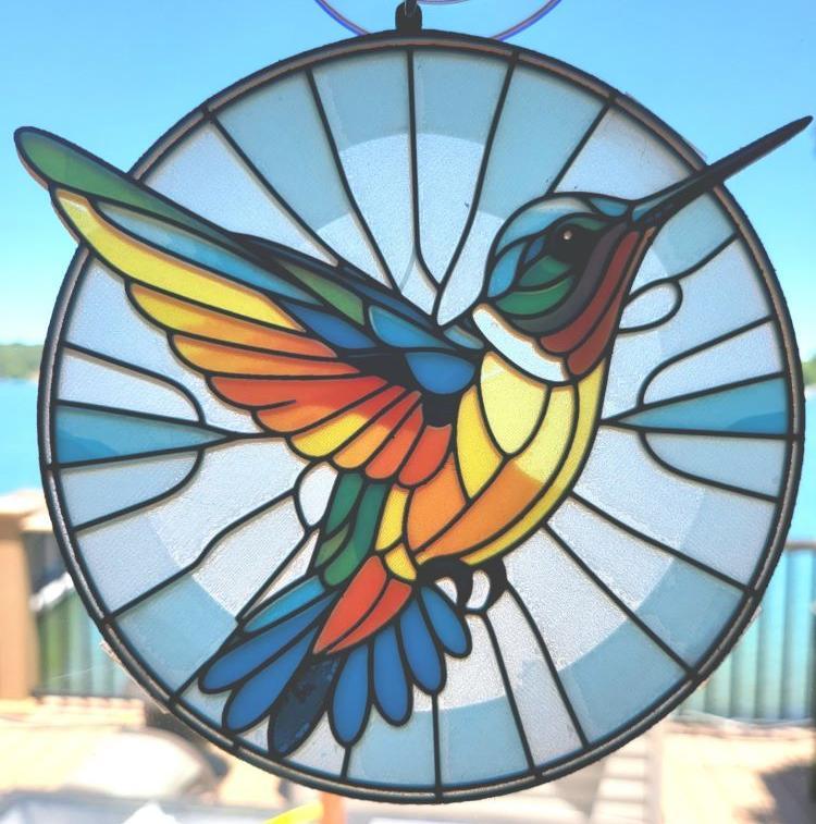 HueForge Stained Glass Hummingbird