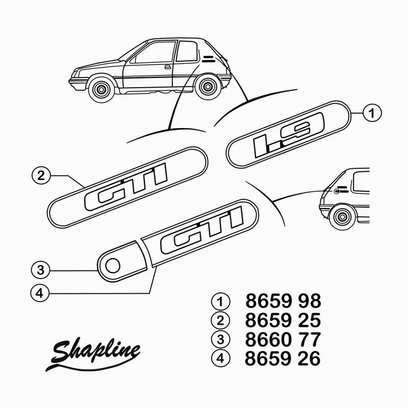 Rear fender cover for Peugeot 205 1.9 GTI