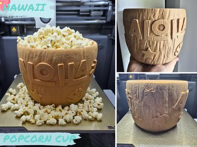 Hawaii style popcorn cup 