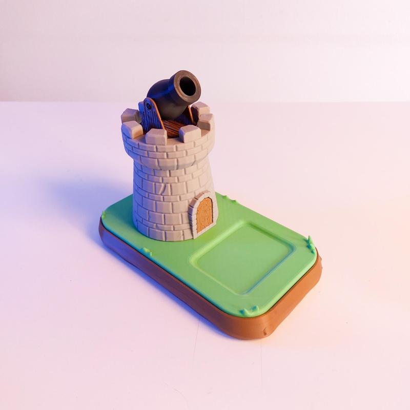 Desk Organizer Tower with Cannon 🏰💥